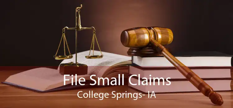 File Small Claims College Springs- IA