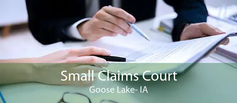 Small Claims Court Goose Lake- IA