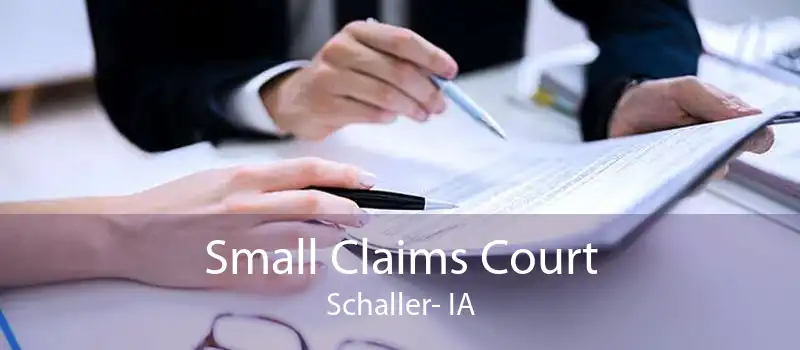 Small Claims Court Schaller- IA